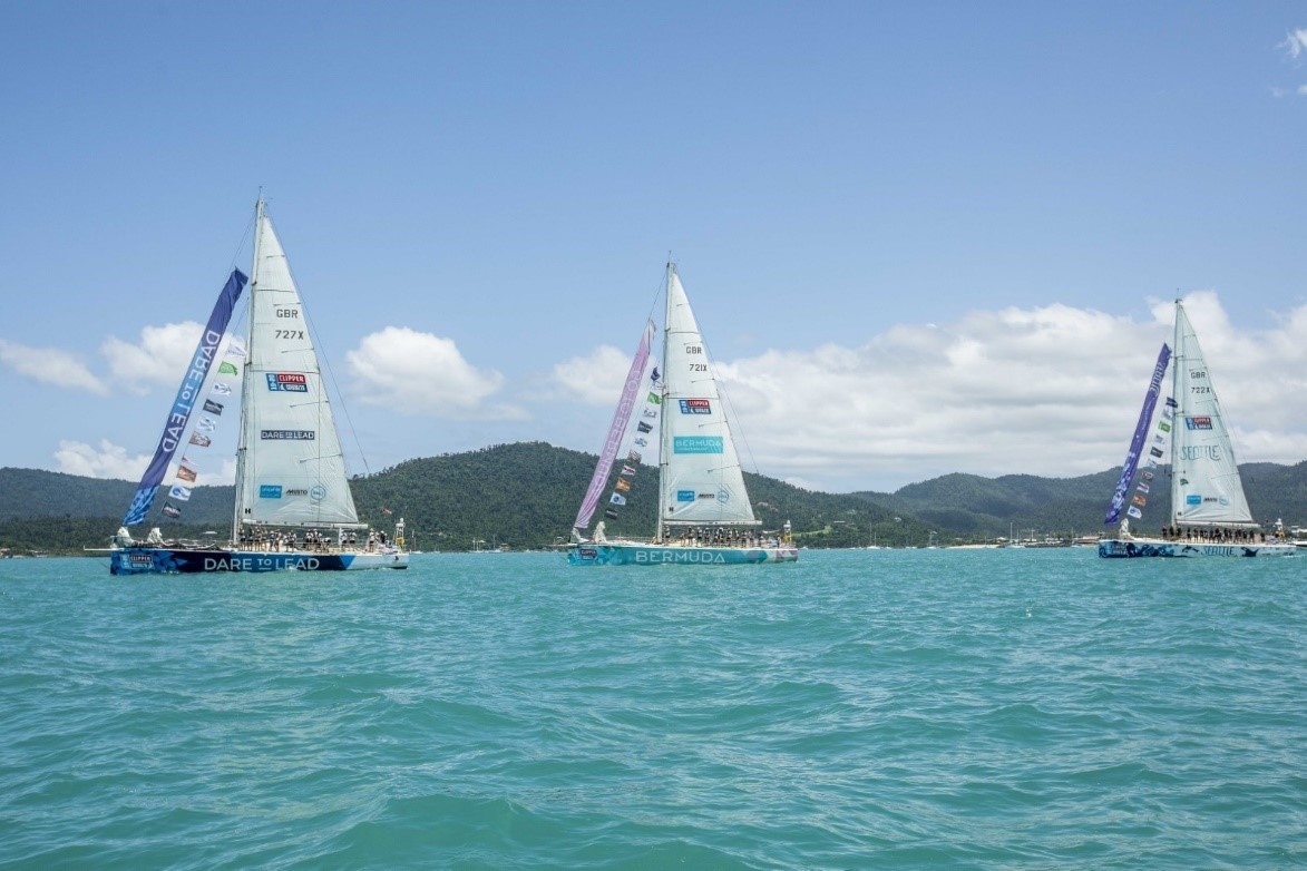 Yachts arriving at Airlie Beach