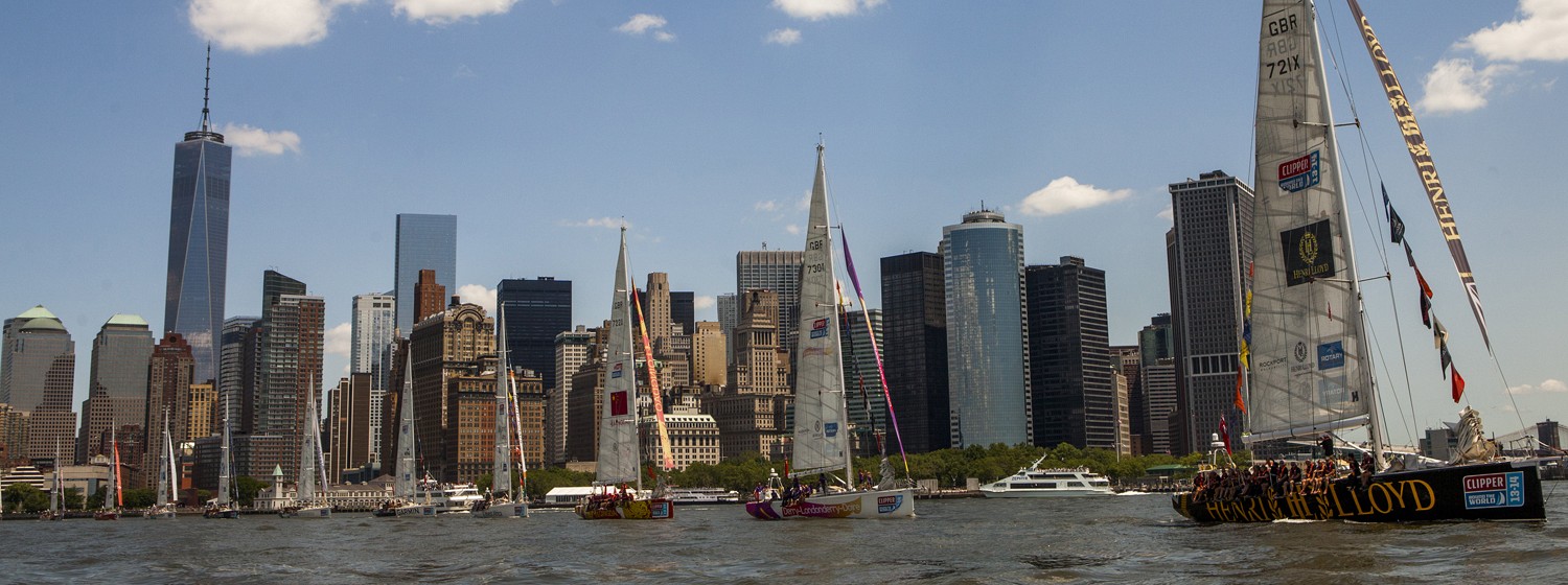 Clipper Race fleet in New York