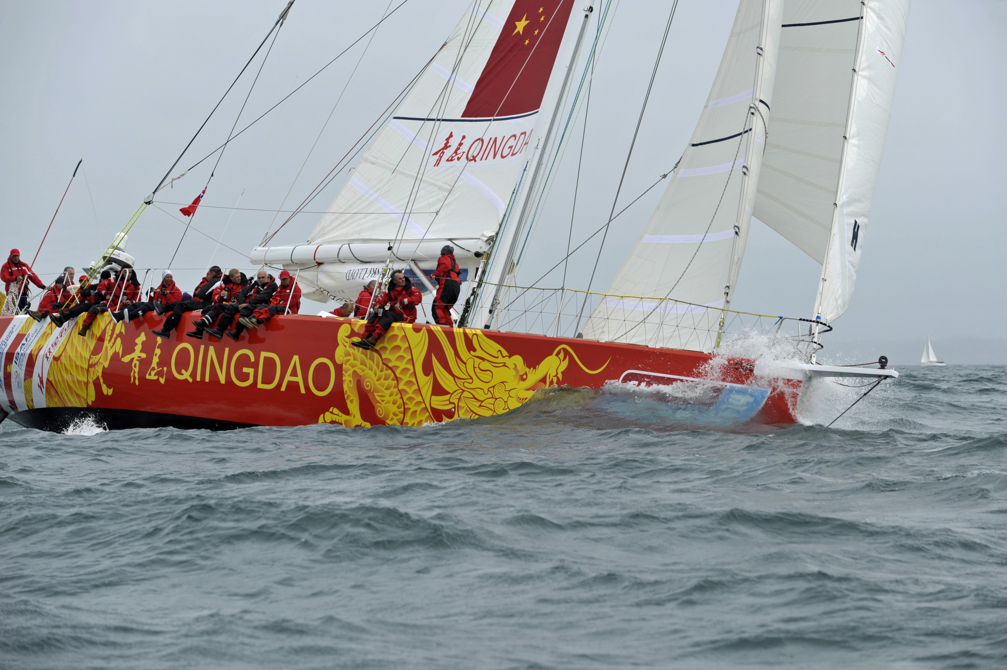 The Qingdao yacht pictured racing during the last race. 