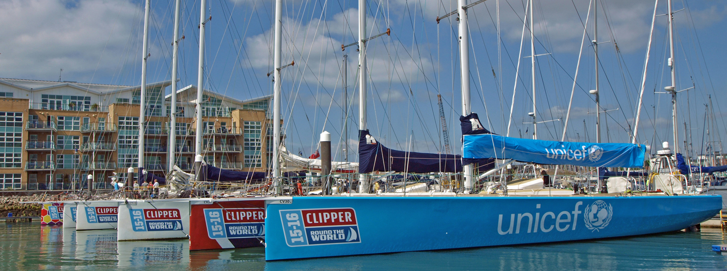 Clipper 2015-16 Race fleet in marina