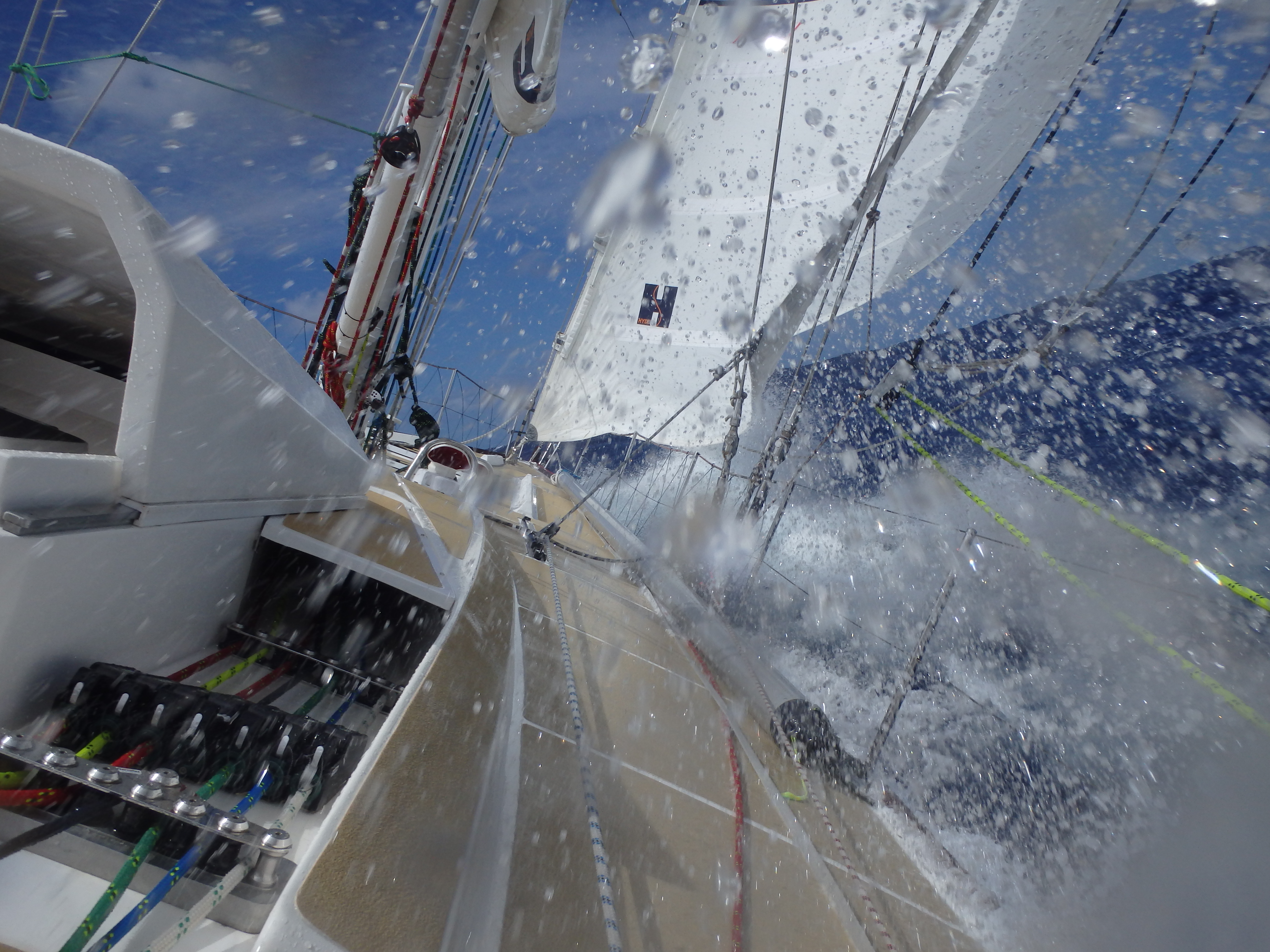 Waves on board OneDLL during the South Atlantic Challenge