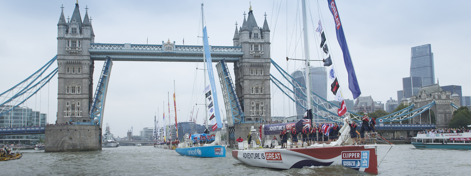 Tower Bridge lifts for teams as tenth Clipper Race gets underway