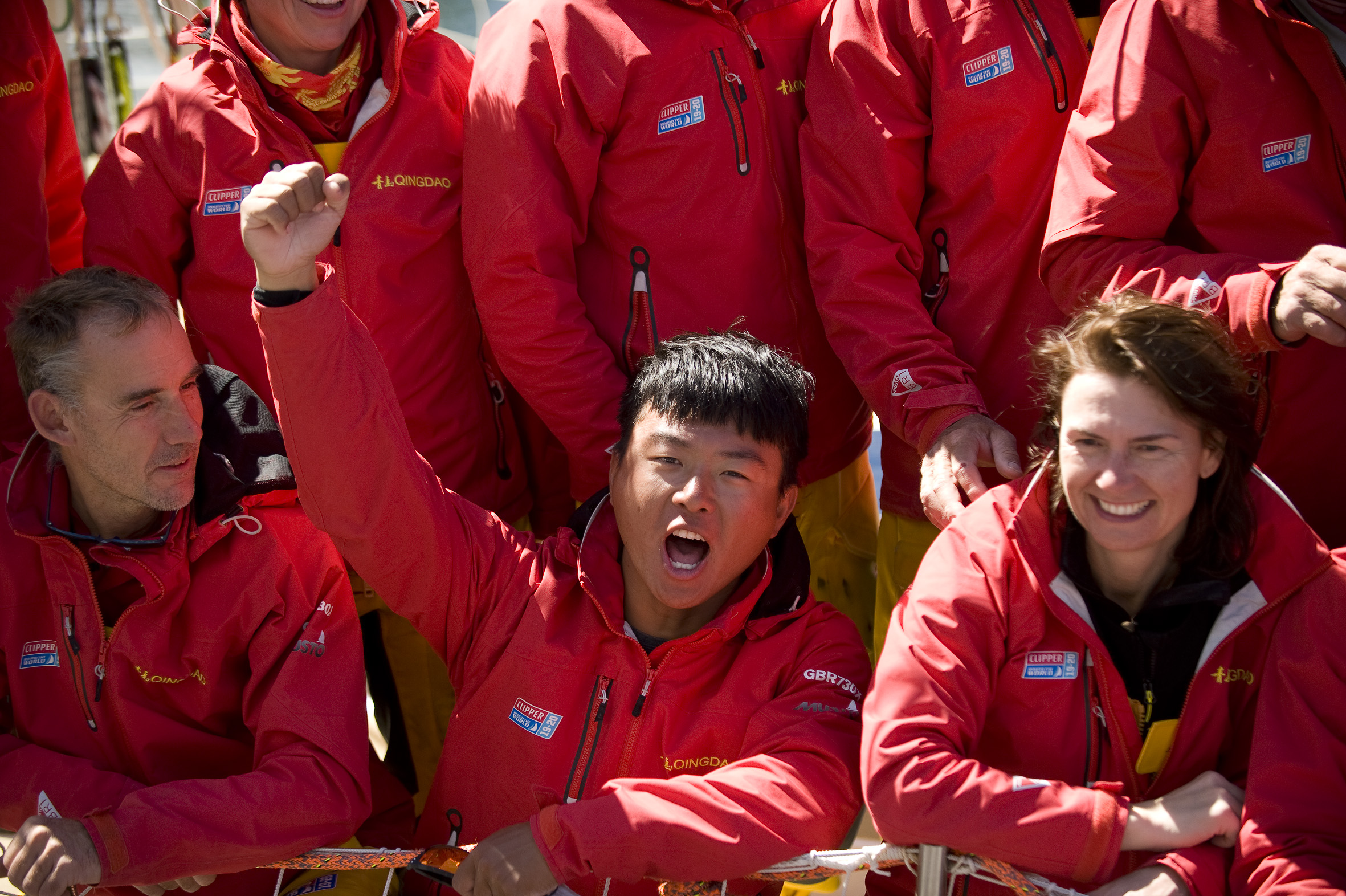 Franke celebrates with his team, Qingdao