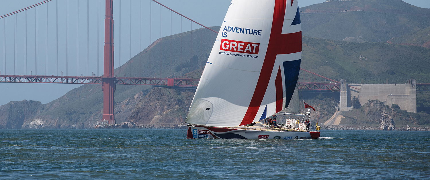 GREAT Britain yacht under spinnaker in San Fransisco