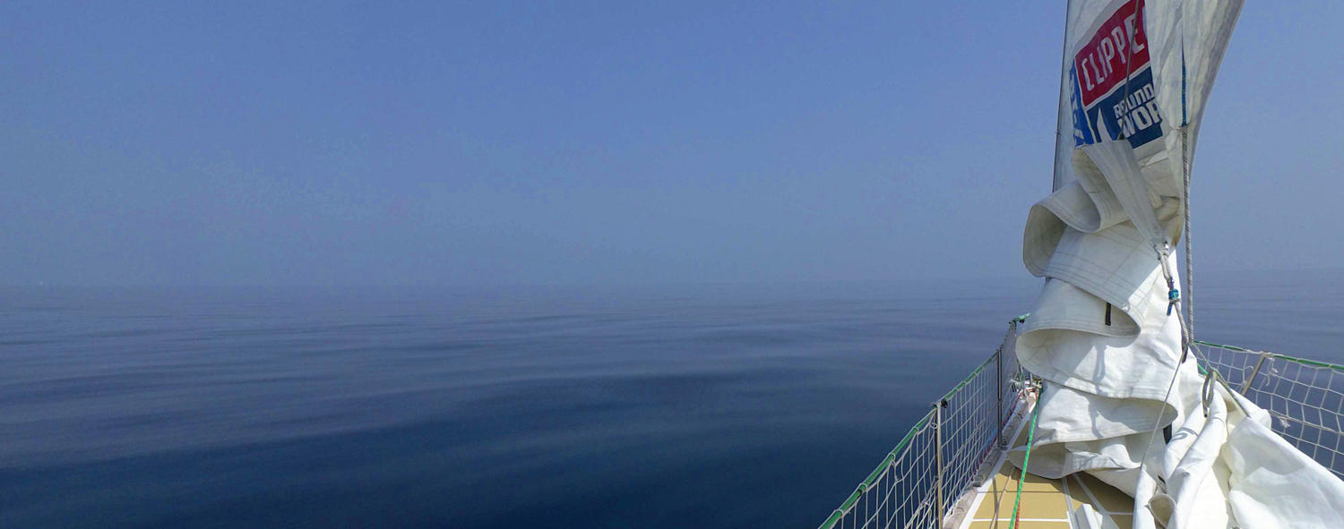 A view of a glassy sea from on board Dare To Lead