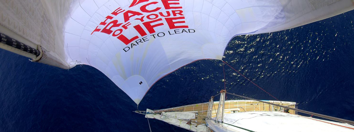 Dare To Lead spinnaker flying 