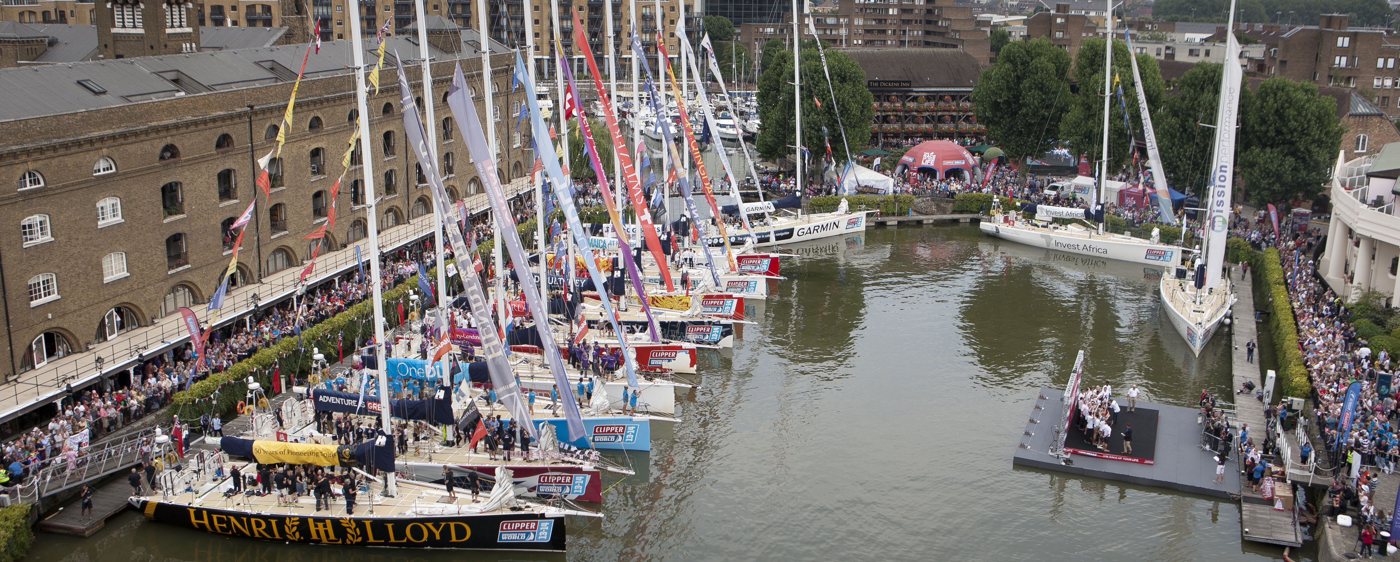 Daily boat tours & live entertainment are on offer at the Clipper 2015-16 Race Start Village in St Katharine Docks, London