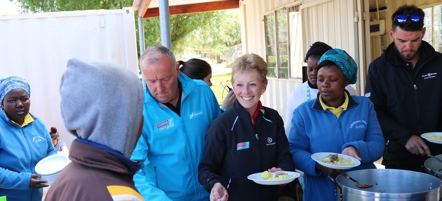 Clipper Race crew help provide lunch at Isibindi Safe Park