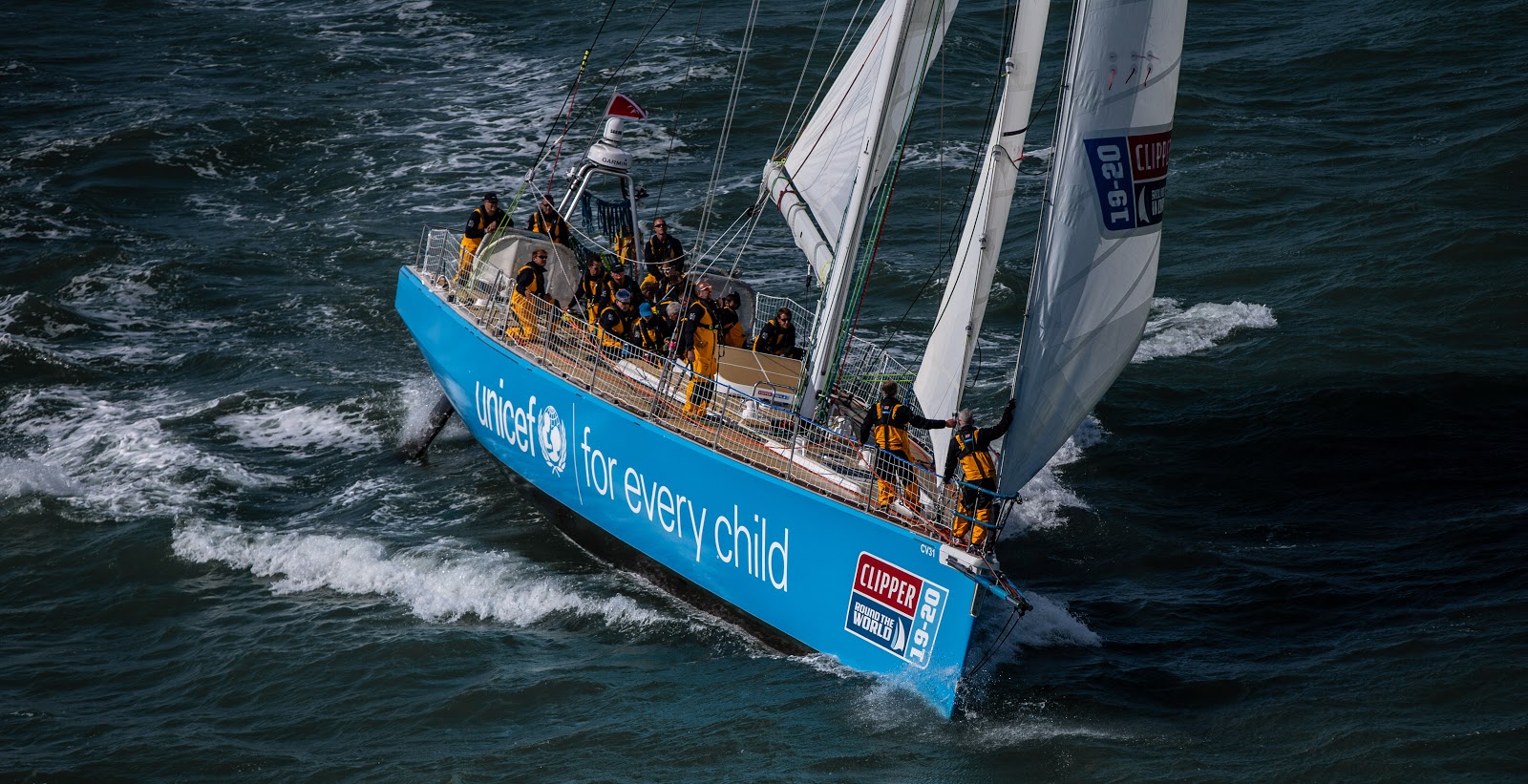 The UNICEF team entry in the Clipper 2019-20 Race 
