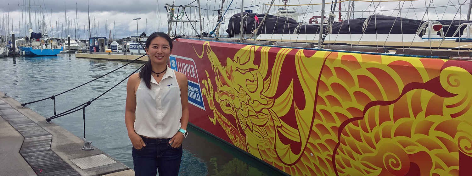 Vicky Song with Qingdao Clipper 2017-18 Race yacht