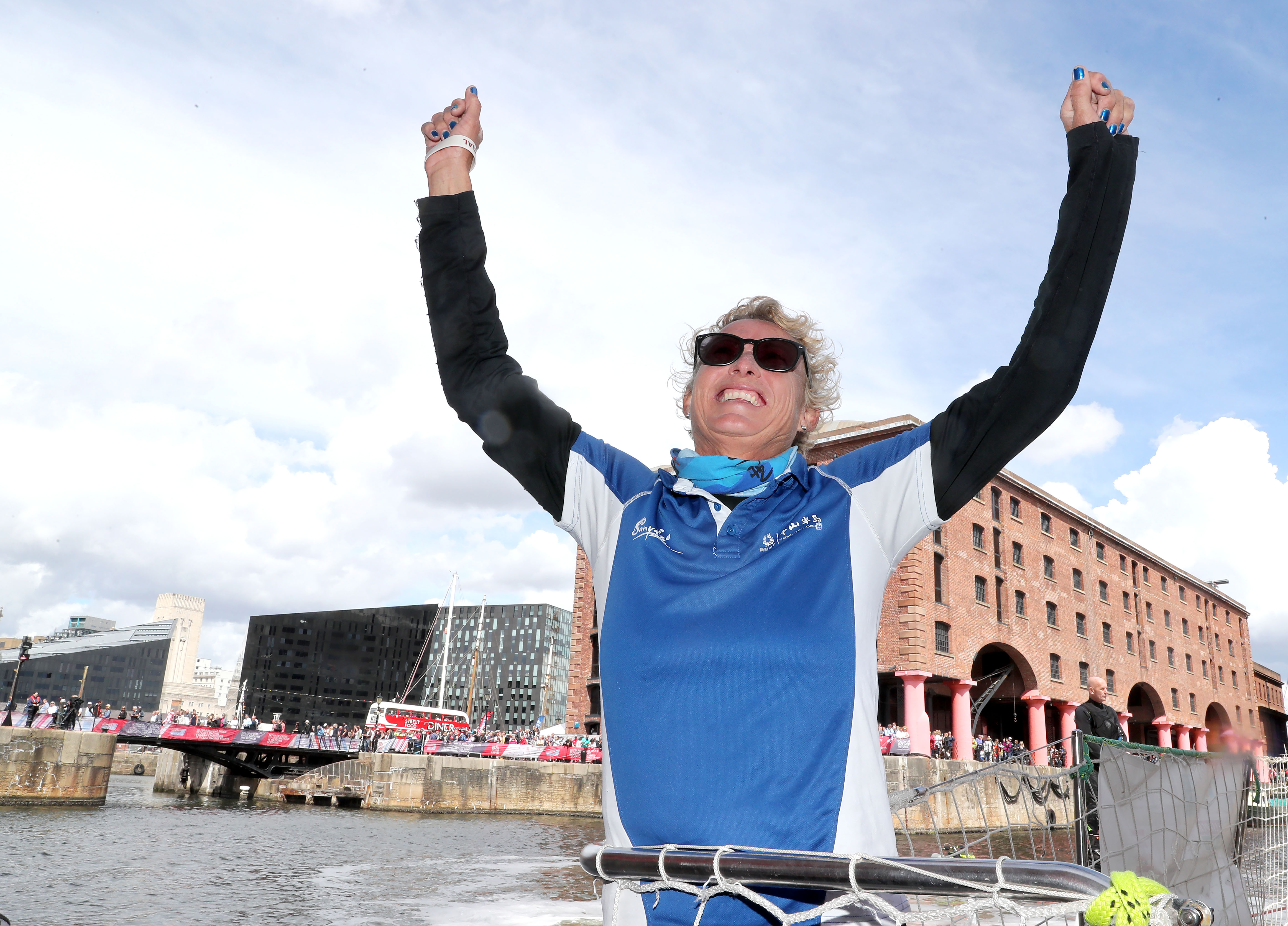 Wendy Tuck, Australian, was the first woman to win a round the world yacht race