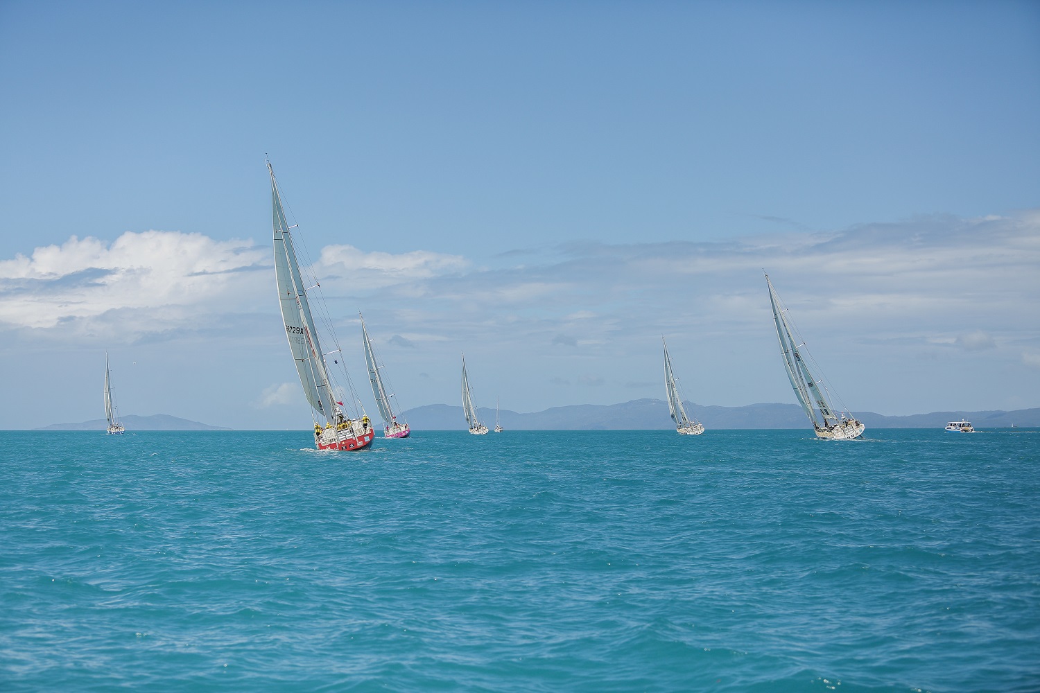 Fleet departing the Whitsundays 