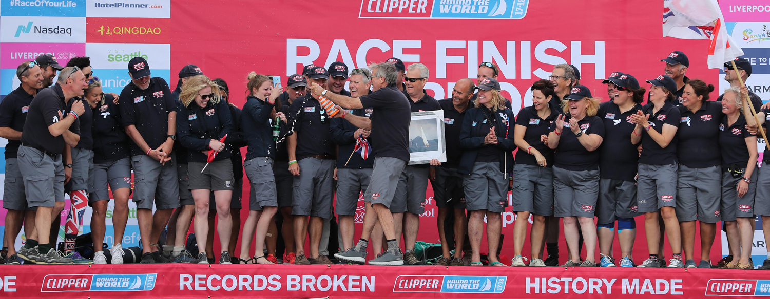 GREAT Brtain team celebrates at Race Finish, Liverpool