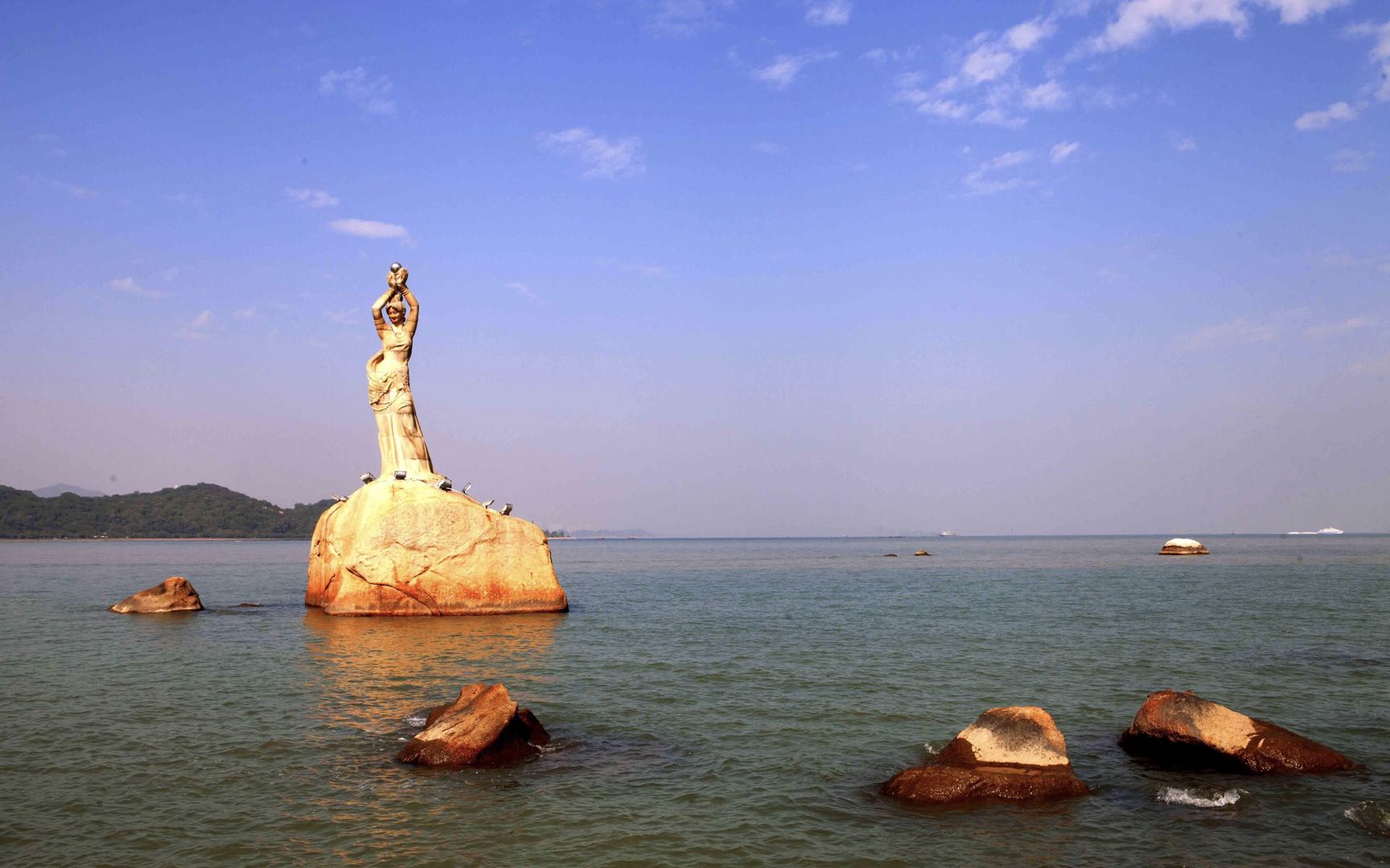 Statue of the Fisher Girl, one of the most well known symbols of the city of Zhuhai