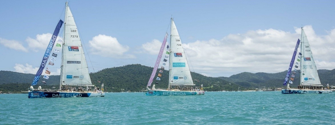 Yachts arriving at Airlie Beach