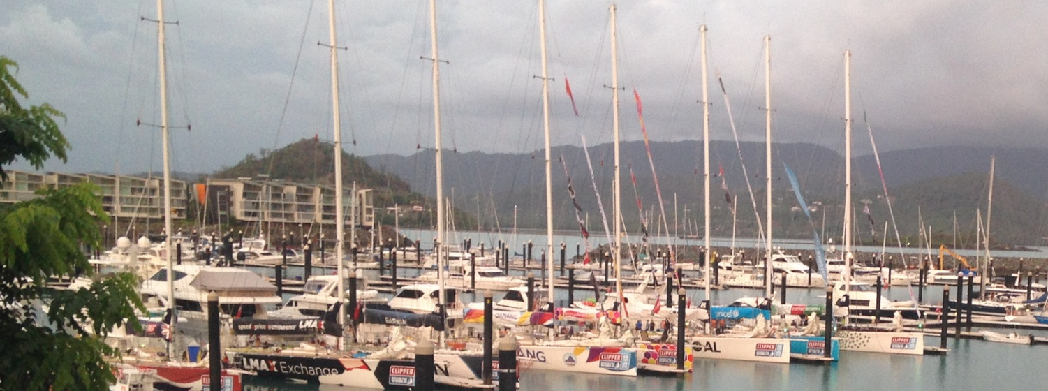 The Clipper Race teams in Abell Point Marina 
