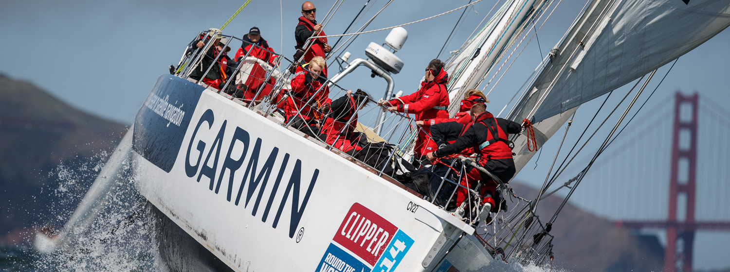 Team Garmin yacht in action in Clipper 2013-14 Race 