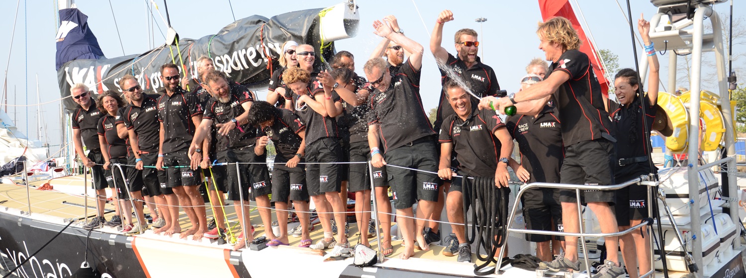 LMAX Exchange Skipper Olivier Cardin celebrates win in Rio