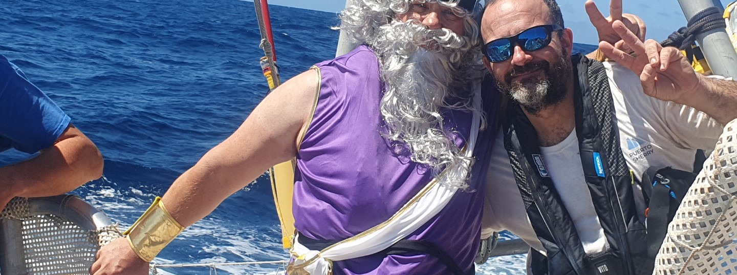 King Neptune visits Race Crew 