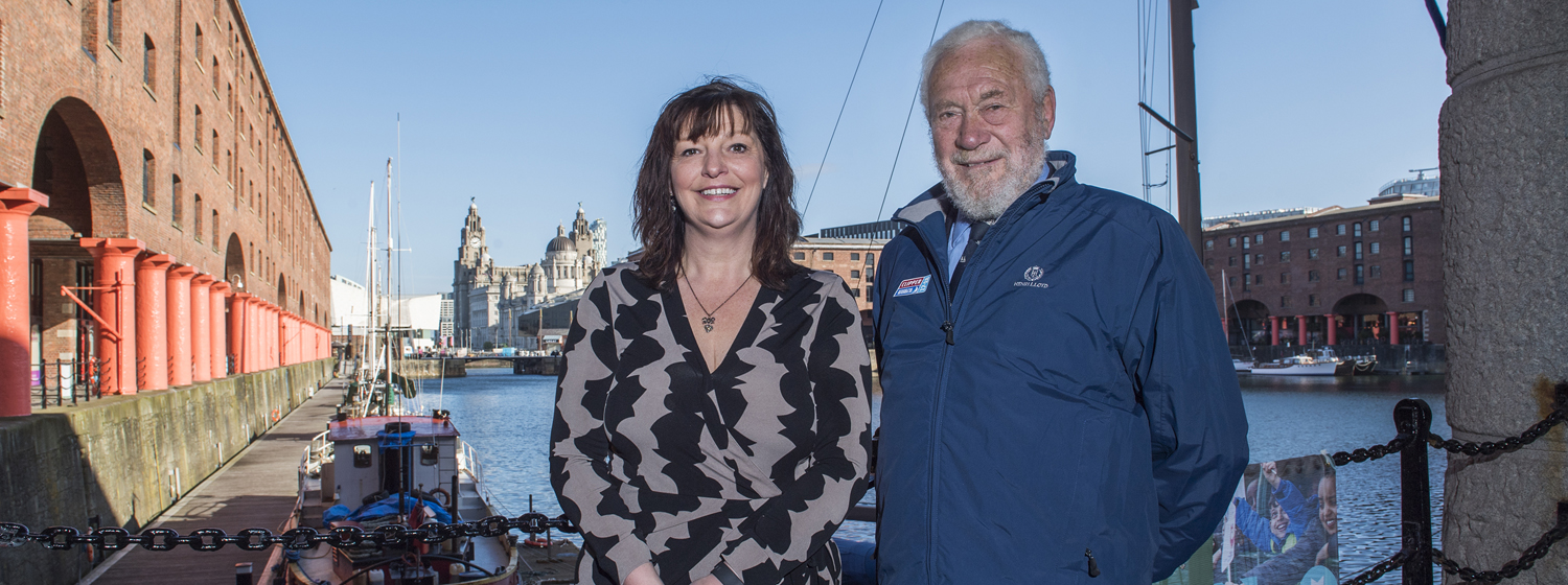 Sir Robin Knox-Johnston announcing the Clipper 2017-18 Race Start in Liverpool 