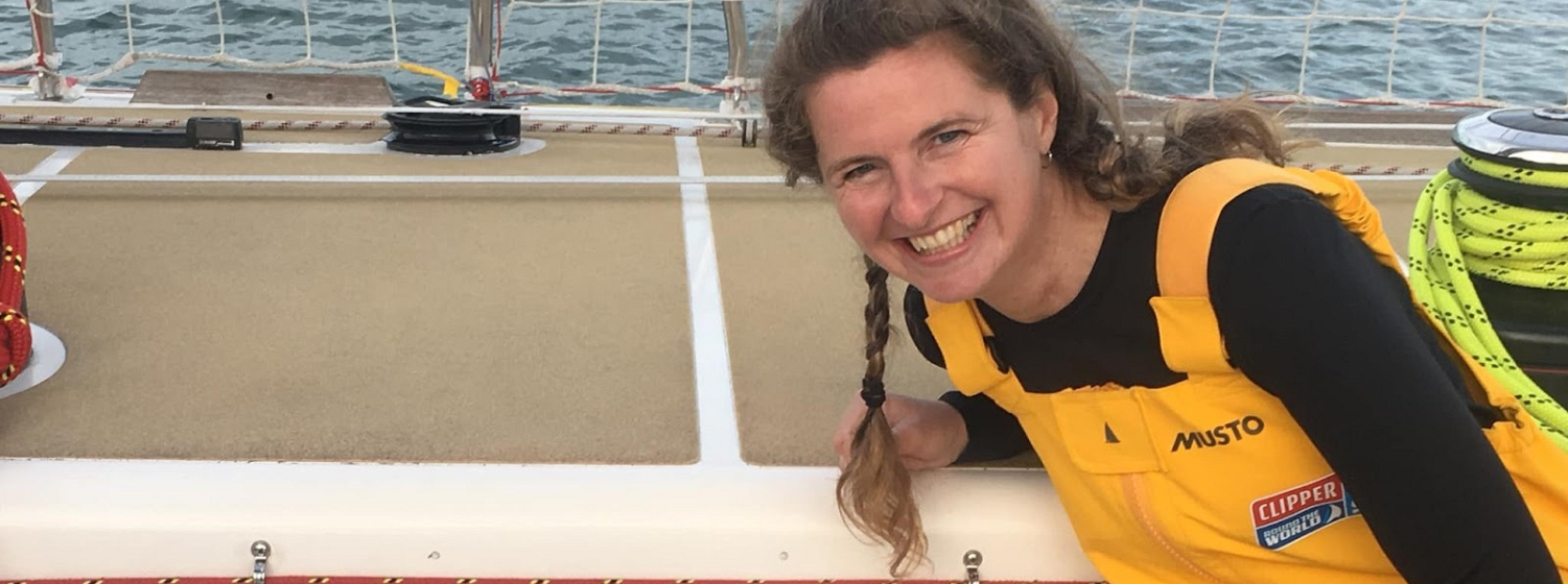 Chrissie Jackson on board a Clipper Race yacht