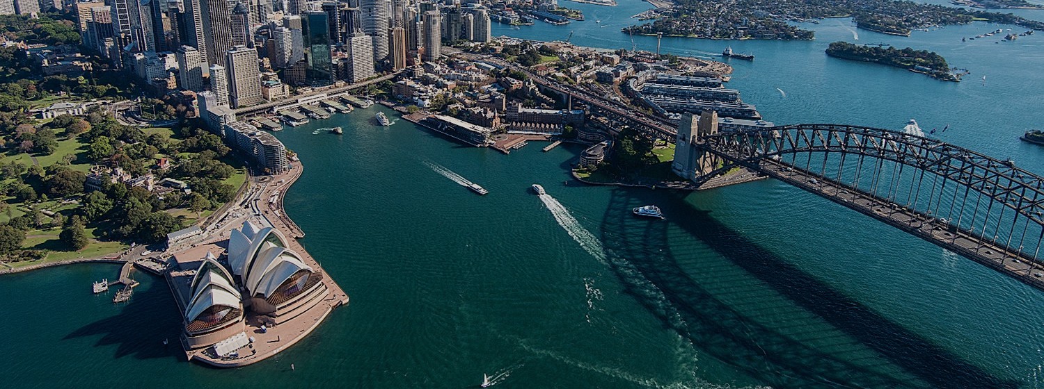 Helicopter image of Sydney Harbour