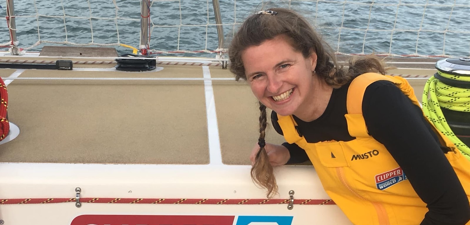 Chrissie Jackson on board a Clipper Race yacht